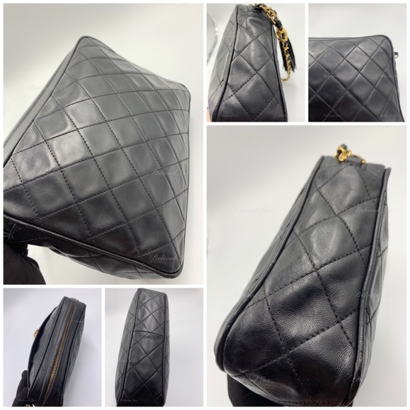 Authentic CHANEL Vintage Lambskin Small Full Flap Bag black/gold hardware - Picture 9 of 17